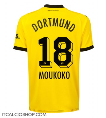 Borussia Dortmund Youssoufa Moukoko #18 Prima Maglia 2023-24 Manica Corta